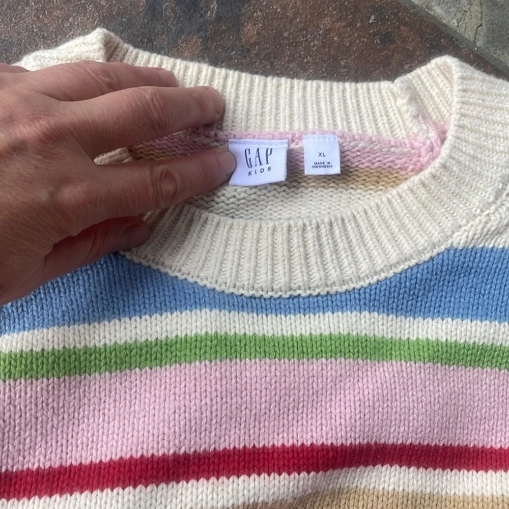 Kids GAP XL stripe sweater.